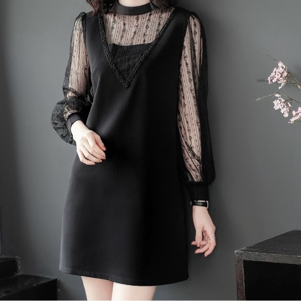Brand new black lace dress.